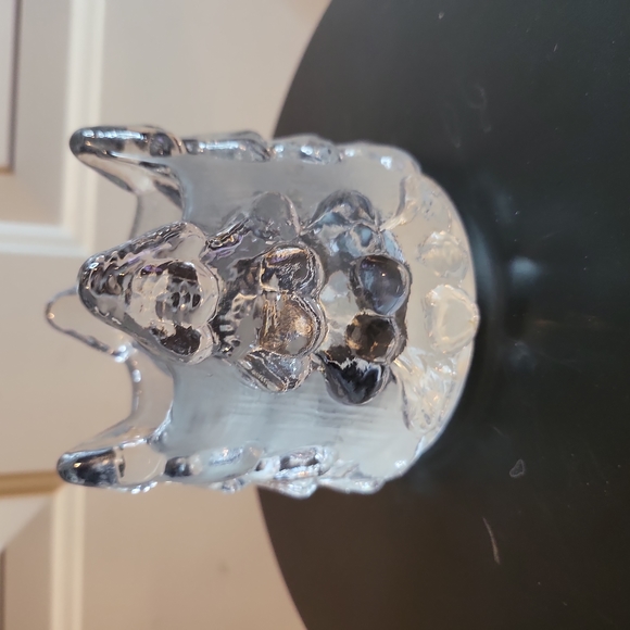 Vintage Swedish Art Glass Candle Holder Nybro Paul Isling Christmas Trees - Picture 4 of 10